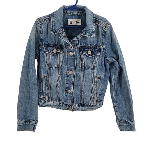 Gap Kids Disney jacket denim blue Size Medium (8-9) Embroidered Mickey mouse - Picture 2 of 8